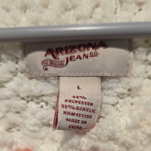 Arizona Jean Company Cream and Purple Crew Neck Sweater - Picture 2 of 5